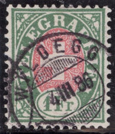 Heimat AG WILDEGG 1886-03-04 Post-Stempel Auf 1.- Fr. Telegraphen-Marke Zu#17 - Télégraphe