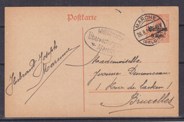 Belgique - Carte Postale De 1918 - Entier Postal - Oblit Marche - Exp Vers Bruxelles - - [OC26/37] Terr. Etapes