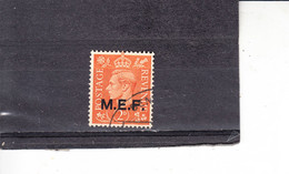 ERITREA  1943 - M.E.F. - Occupazione Inglese - Yvert 7° -  Giorgio VI= - Erythrée