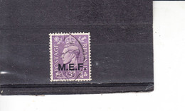 ERITREA  1943 - M.E.F. - Occupazione Inglese - Yvert  9° -  Giorgio VI= - Eritrea