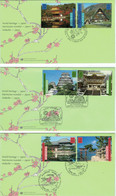 3 Briefe Tempel Pagoden Häuser Japan Welterbe - Gokayama - Himeji-jo - Nikko - Nara - Itsukushima - Briefe U. Dokumente