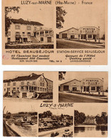 Lot De 2 CPA 52 : LUZY-sur-MARNE - Hôtel BEAUSEJOUR - Ed. Combier - Commerces - Other & Unclassified