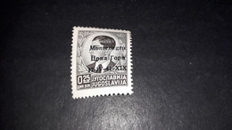 01AL35 OCCUPAZIONE 2'' GUERRA MONTENEGRO 1941 FRANCOBOLLI DI JUGOSLAVIA SOPRASTAMPATI 25 P. "XX" - Montenegro