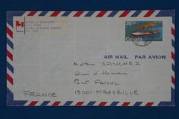 AP14 CANADA QUEBEC BELLE LETTRE   1985 PAR AVION GASPE HARBOUR  POUR MARSEILLE FRANCE  +++  AFFRANCH. PLAISANT - Storia Postale