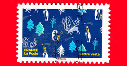 FRANCIA - Usato - 2021 - Natale - Festeggiamo - Animali Stilizzati - Animali Nella Foresta Di Notte - Lettre Verte - No - Oblitérés