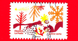 FRANCIA - Usato - 2021 - Natale - Festeggiamo - Animali Stilizzati - Scoiattoli Nella Foresta D'inverno - Lettre Verte - - Oblitérés