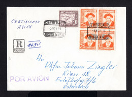 S4413-ANDORRE-AIRMAIL REGISTERED  COVER ANDORRA La VIEJA To VIENNA (austria).1959.Enveloppe RECOMMANDEE AERIEN. - Covers & Documents