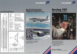 Aircraft / Avion Icelandair Publicity Leaflet - Boeing 757 - Pubblicità