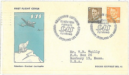 13146 - DENMARK  - Postal History - TRANSPOLAR First Flight AIRMAIL COVER Bears 1954 - Airmail