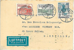 19203 - DENMARK  - Postal History -  Airmail Cover To FRANCE 1937 : HORSE Uniforms - Poste Aérienne