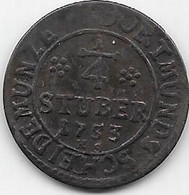 Allemagne - Dormund - 1/4 Stuber 1753 - Cuivre - Altri & Non Classificati