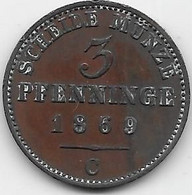 Allemagne - Prusse - 3 Pfenninge 1869 C - Cuivre - Autres & Non Classés