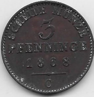 Allemagne - Prusse - 3 Pfenninge 1868 C - Cuivre - Otros & Sin Clasificación