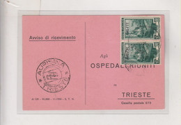 ITALY TRIESTE A 1951  AMG-FTT  Nice Answer Postcard - Marcofilie