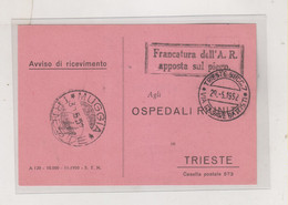 ITALY TRIESTE A 1952  AMG-FTT  Nice Answer Poscard - Marcofilie