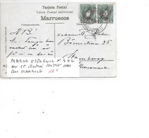 MAROC ESPAGNOL N° 3x2 SUR CP ILLUSTREE CACHET 1911 POUR HAMBOURG - Marruecos Español