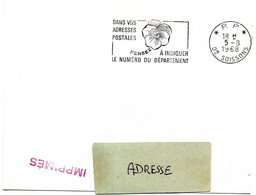 AISNE - Dépt N° 02 = SOISSONS 1968 = FLAMME PP Codée = SECAP ' PENSEZ à INDIQUER NUMERO DEPARTEMENT ' - Postcode