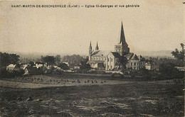 - Seine Maritime -ref-370- Saint Martin De Boscherville - St Martin De Boscherville -eglise St Georges Et Vue Generale - - Saint-Martin-de-Boscherville