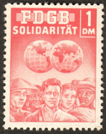 Deutschland DDR ~1963  " FDGB Solidarität Spendenmarke 1 DM " Vignette Cinderella Reklamemarke - Erinnofilia