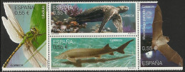 2015-ED. 4982 A 85 H.B.  - FAUNA PROTEGIDA - Libélula, Tortuga Laúd, Esturión Y Murciélago Patudo  -NUEVO - Blocs & Hojas