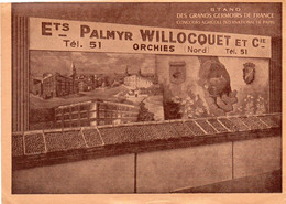 Carte Publicitaire Ets Palmyr Willocquet Et Cie Orchies. - Orchies