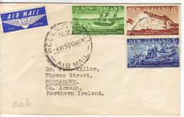 NEW ZEALAND  Luftpostbrief Airmail Cover Lettre 1959 To Northern Ireland - Corréo Aéreo