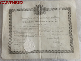 PIERRE-PAUL ROYER COLLARD PHILOSOPHE ROYALISTE POLITIQUE REVOLUTION DIPLOME BACHELIERS HISTOIRE ACADEMIE VELIN 1818 - Diplômes & Bulletins Scolaires