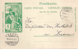 PK 31  UPU  Affoltern Am Albis - Bern  (Abart)            1900 - Entiers Postaux