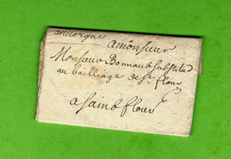 1707 LAC Paris Par Blandin Le Jeune => St Flour Mr Bonnaud Substitut Bailliage De St Flour Marque Manuscrite "auvergne" - ....-1700: Précurseurs