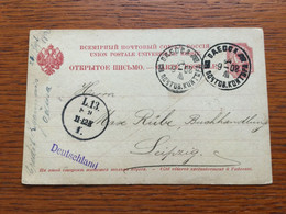 K27 Russia Russie Ganzsache Stationery Entier Postal P 14 Von Odessa Nach Leipzig - Enteros Postales