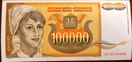 Yugoslavia 100000 Dinara 1993 ZA Replacement Unc - Yugoslavia
