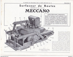 Fixe Rare Notice Meccano Réalisable Avec Boîte 10 Surfaceur De Routes Notice 14 - Meccano