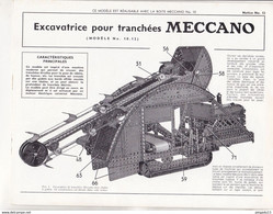 Fixe Rare Notice Meccano Réalisable Avec Boîte 10 Excavatrice Notice 12 - Meccano
