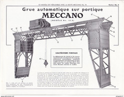 Fixe Rare Notice Meccano Réalisable Avec Boîte 10 Grue Automatique Notice 8 - Meccano