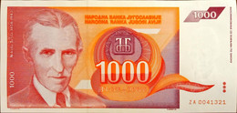 Yugoslavia 1000 Dinara 1992 ZA Replacement Unc Nicola Tesla - Yugoslavia