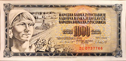 Yugoslavia 1000 Dinara 1981 ZC Replacement Unc - Yugoslavia