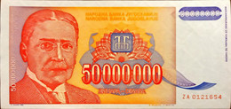 Yugoslavia 50 000 000  50000000 Dinara 1993 ZA Replacement Unc - Yugoslavia