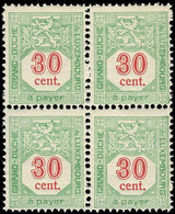 Luxembourg, Luxemburg 1922 Timbres-taxe Bloc 4x 30c. Neuf MNH** - Unused Stamps