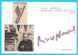 MIRKO NOVOSEL - Coach Of Yugoslavia Basketball Team Winner Of THREEE OLYMPIC MEDALS On Olympic Games 1976, 1980 And 1984 - Autografi