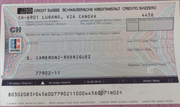 SP) 1990 CIRCA SWITZERLAND, CS/SKA, EUROCHEQUE, CHECK IN EXCELLENT CONDITION, XF - Andere & Zonder Classificatie