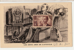 LES DEUX AMIS DE L'AVEUGLE  Yv 418  Oblitération &laquo;Journée Du Timbre Paris 1942 - 1930-1939