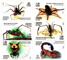 CUBA 2021 *** New Spider Full Set Of Spiders Poison , Amphibian , Insect, 6v Stamps MNH (**) Limited Edition - Unused Stamps
