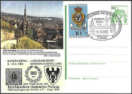 Germany FRG 1983 - Postal Stationary : Philatelic Exhibition EUROPA-EBRIA - Private Postcards - Used