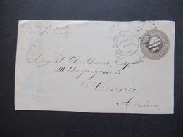 USA 1887 Ganzsachen Umschlag VORDERSEITE / VS New Orleans Via England Nach Wien Stp. Clason & Co Paid - Cartas & Documentos