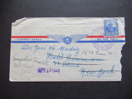 Venezuela 1948 Correo Aereo Luftpost Nach New York Und Weitergeleitet And Venezuelan Consulate In Montreal Canada - Venezuela