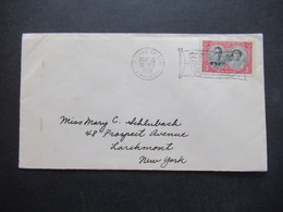 Canada / Kanada 1939 Stempel Royal Train 15. May 1939 Mit Flagge Nach New York Gesendet - Covers & Documents