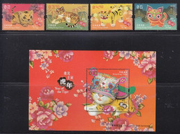 China Hong Kong 2022 Zodiac/Lunar New Year Of Tiger (stamps 4v+SS/Block) MNH - Ongebruikt