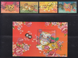 China Hong Kong 2022 Zodiac/Lunar New Year Of Tiger (stamps 4v+SS/Block) MNH - Ungebraucht