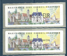 Vignette De Distributeur LISA - ATM - MaxiFrance 2005 - Corbeil Essonnes - Avec Reçu En Anglais - 1999-2009 Geïllustreerde Frankeervignetten