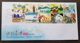 Taiwan Travel 2011 Mountain Beaches Train Fireworks Dragon Boat Flower City (FDC) - Lettres & Documents